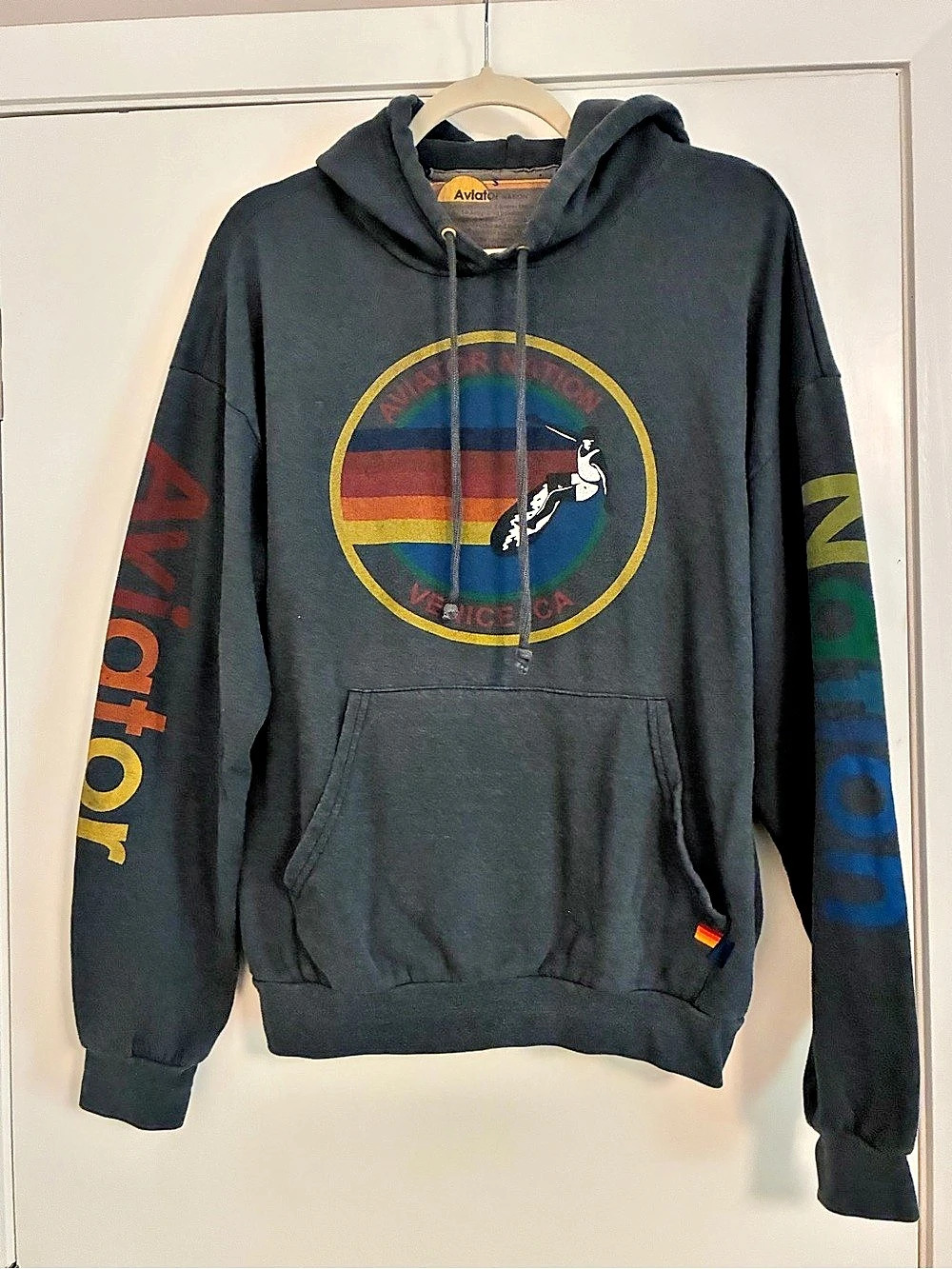 Aviator Nation Venice CA Surfer Hoodie in Black